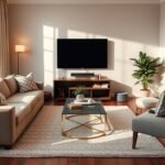 arranging furniture around tv