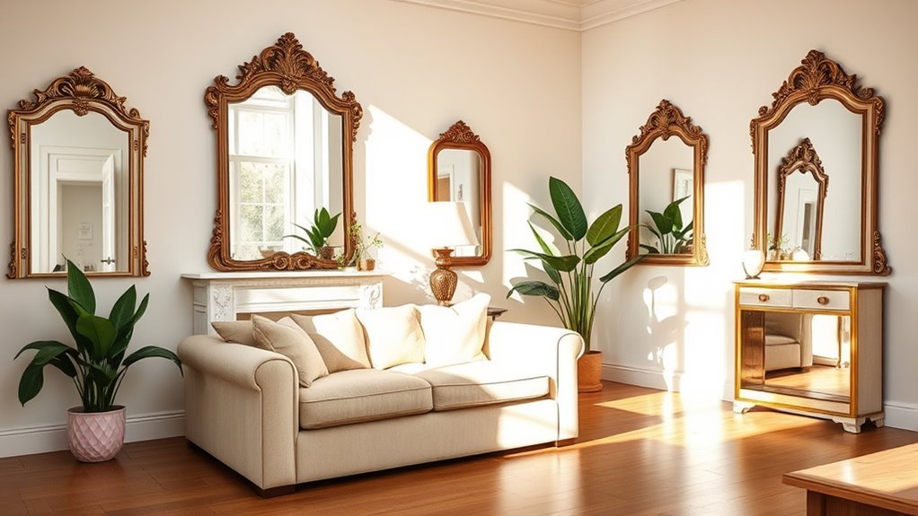 brighten living room mirrors