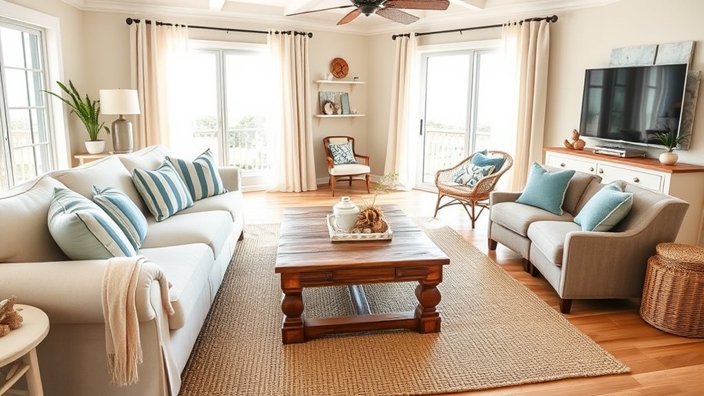 coastal family friendly living room