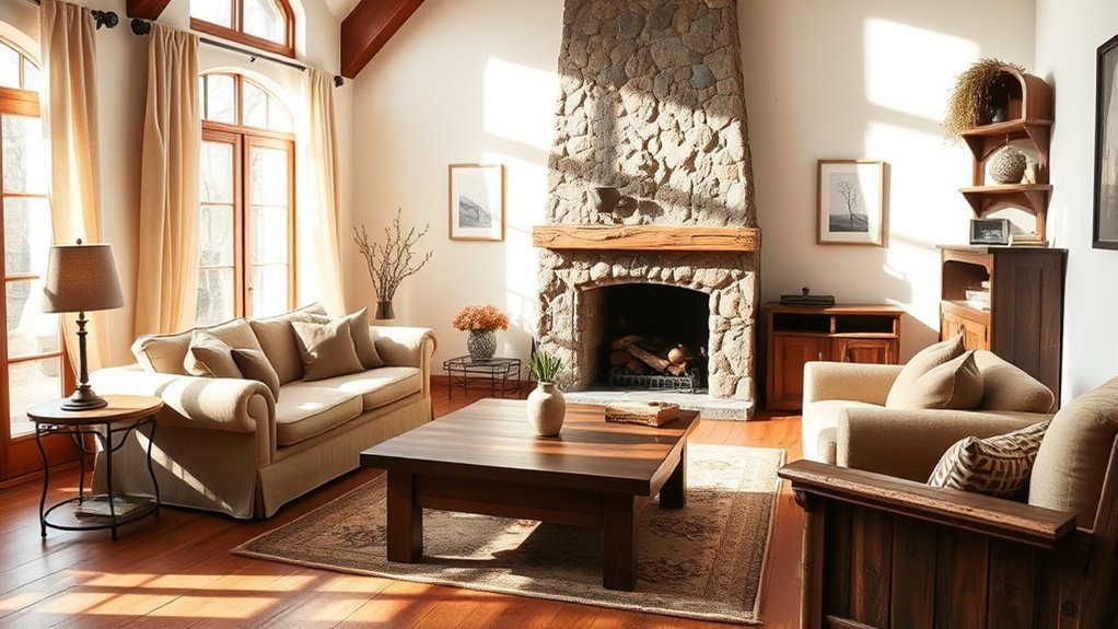 cozy wooden living room design