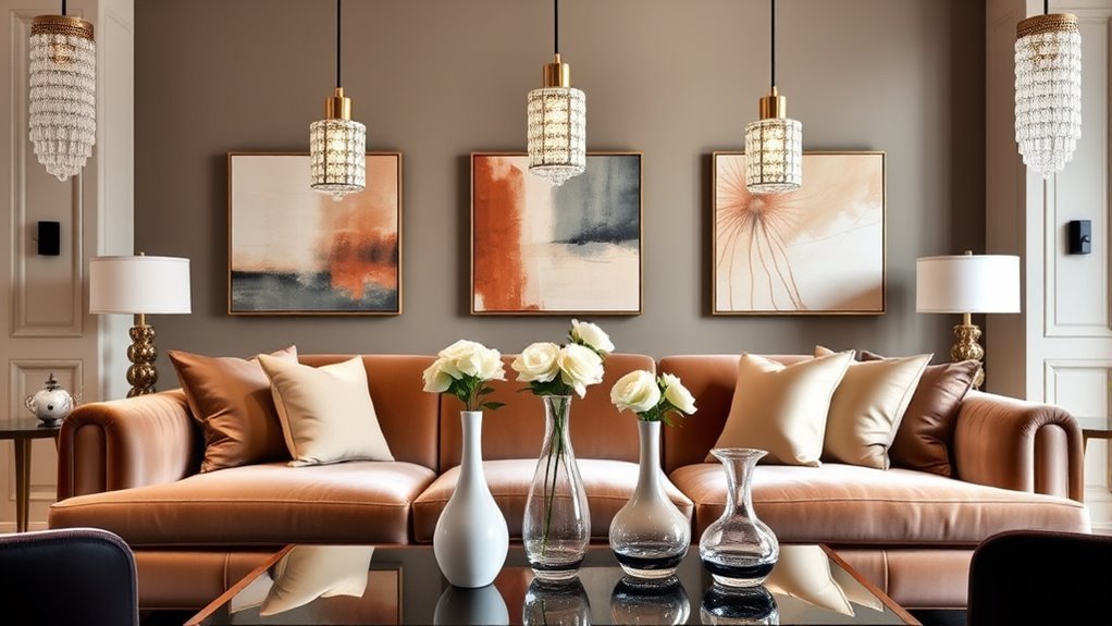 dynamic three element decor arrangement