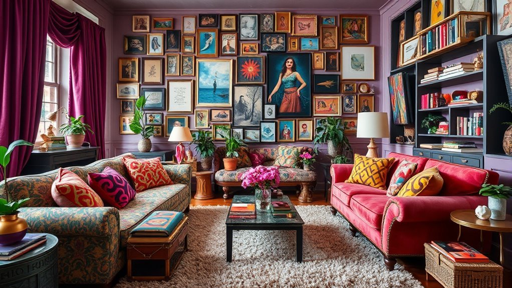 eclectic vibrant layered decor