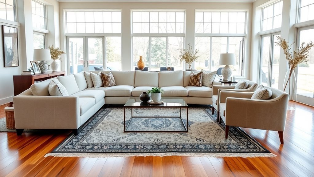 furniture arrangement for flow