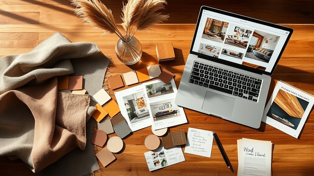 living room mood board creation