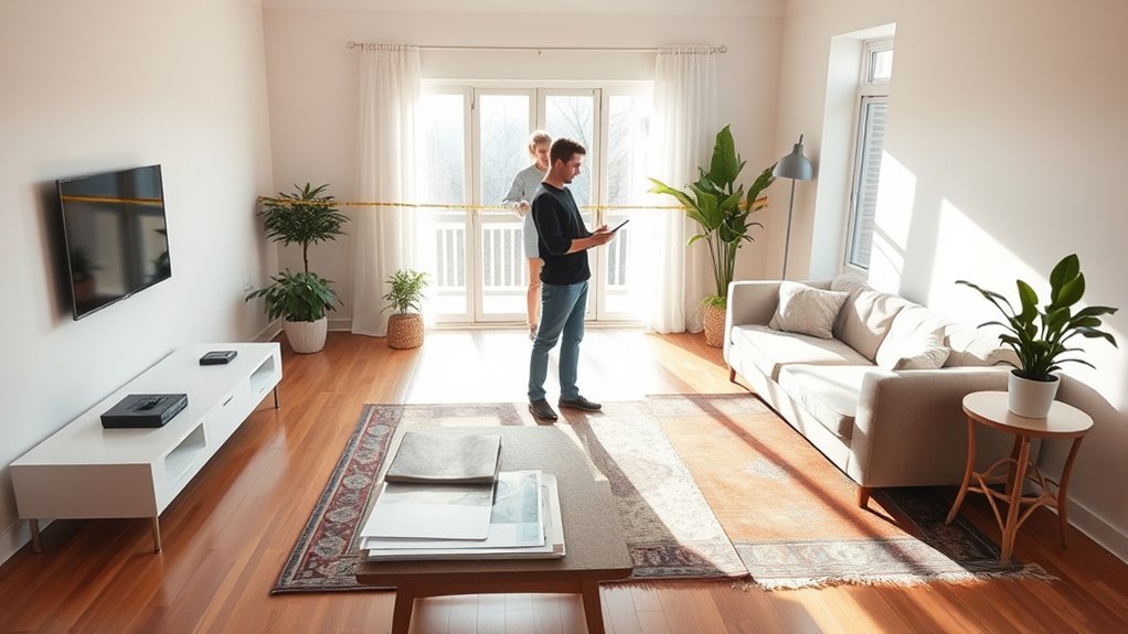 measuring living room space