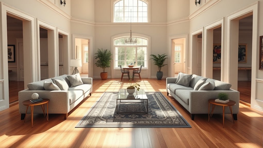 multi access living room layout