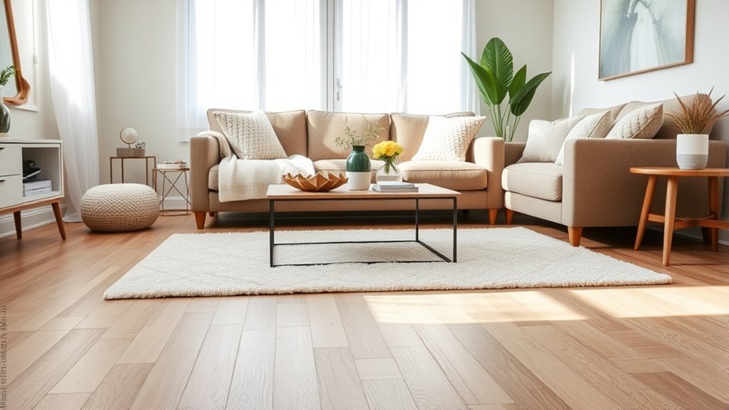 neutral flooring and rugs