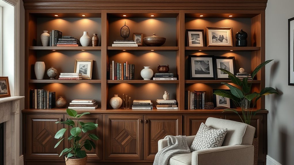 styling built in living shelves