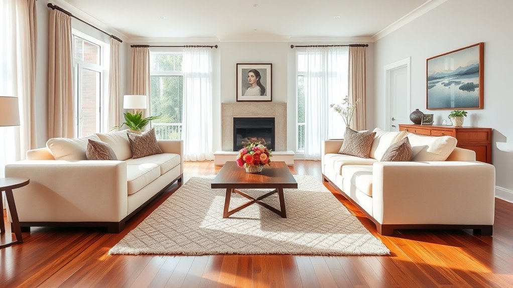 stylish dual sofa arrangements