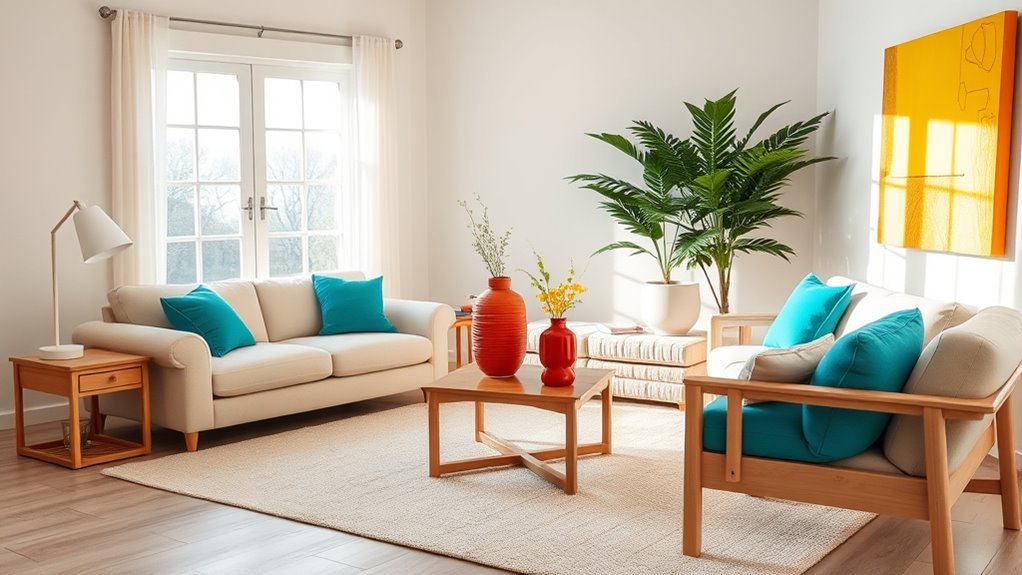 vibrant decor enhances ambiance