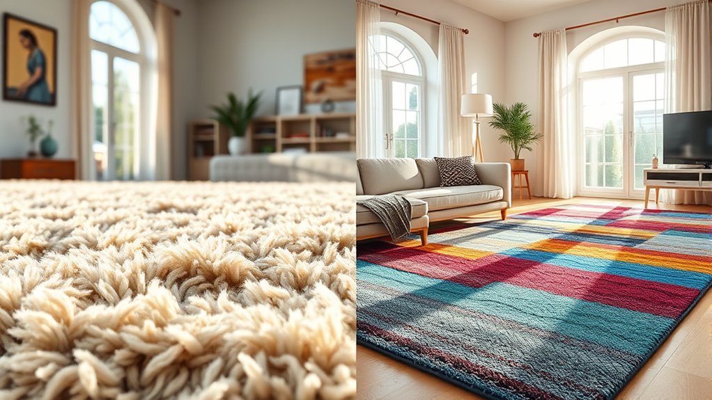 wool vs synthetic rugs