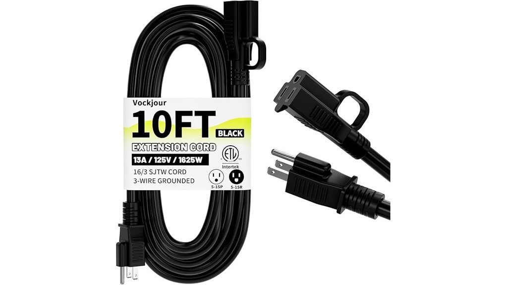 10 ft black extension cord