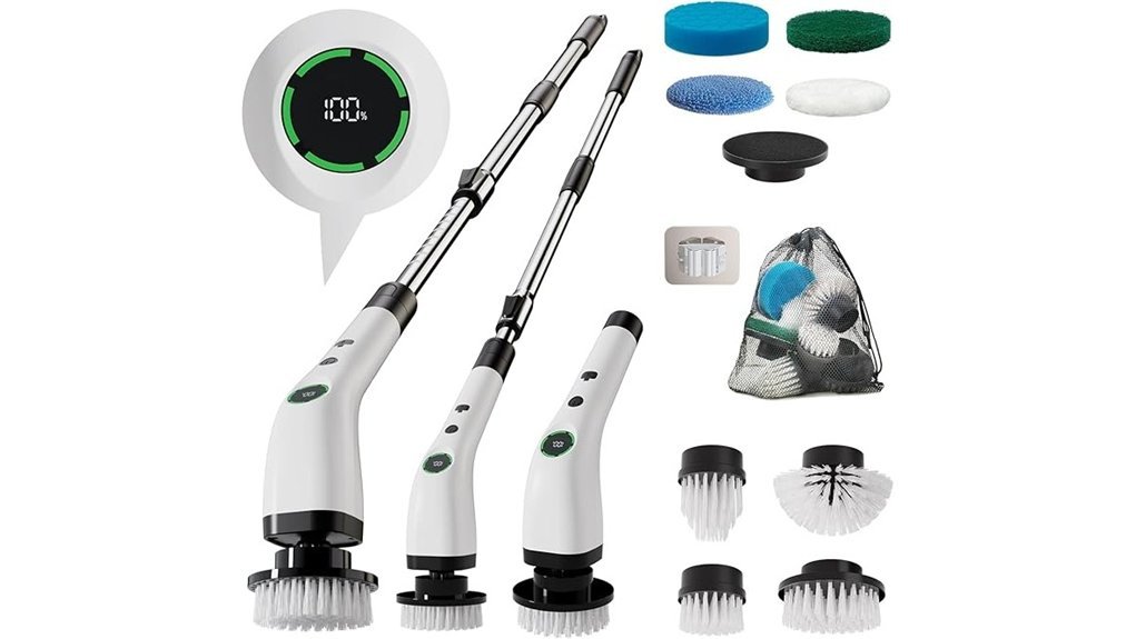 adjustable cordless spin scrubber