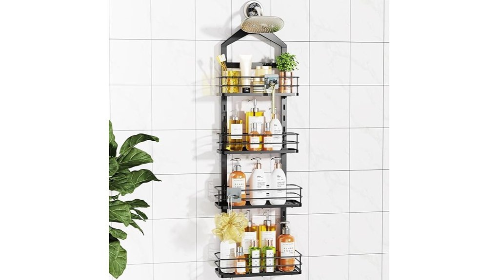 adjustable four tier shower organizer