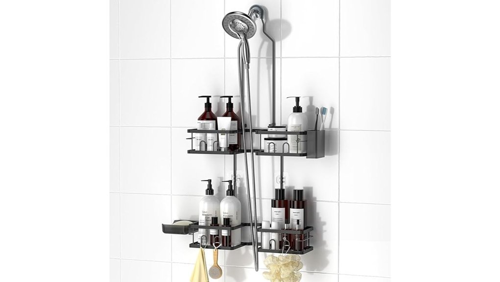 adjustable shower caddy hooks