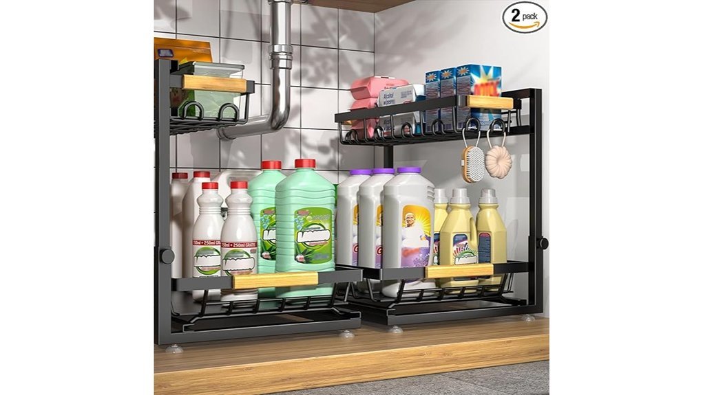 adjustable under sink organizer