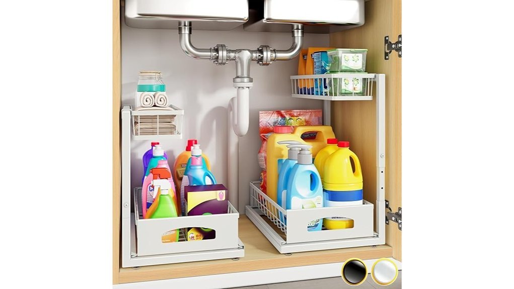 adjustable under sink storage