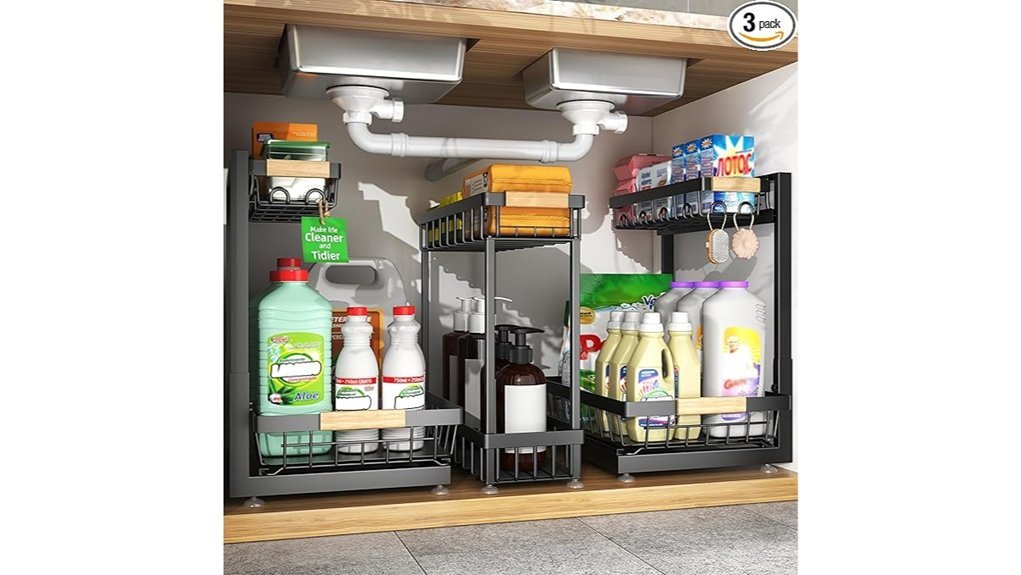 adjustable under sink storage