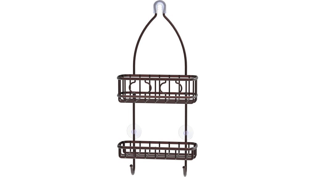 bronze shower head organizer