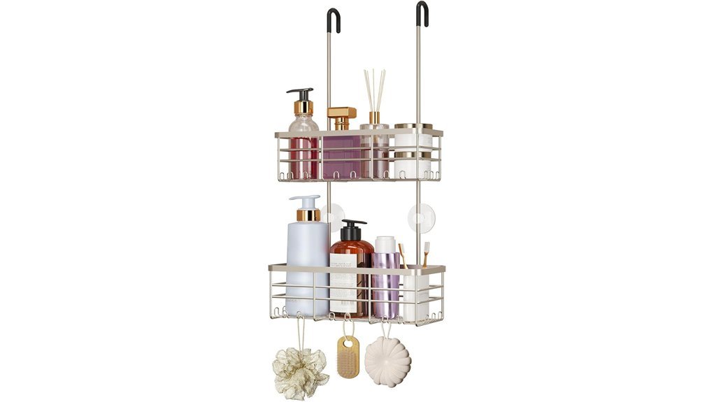 brushed nickel shower caddy
