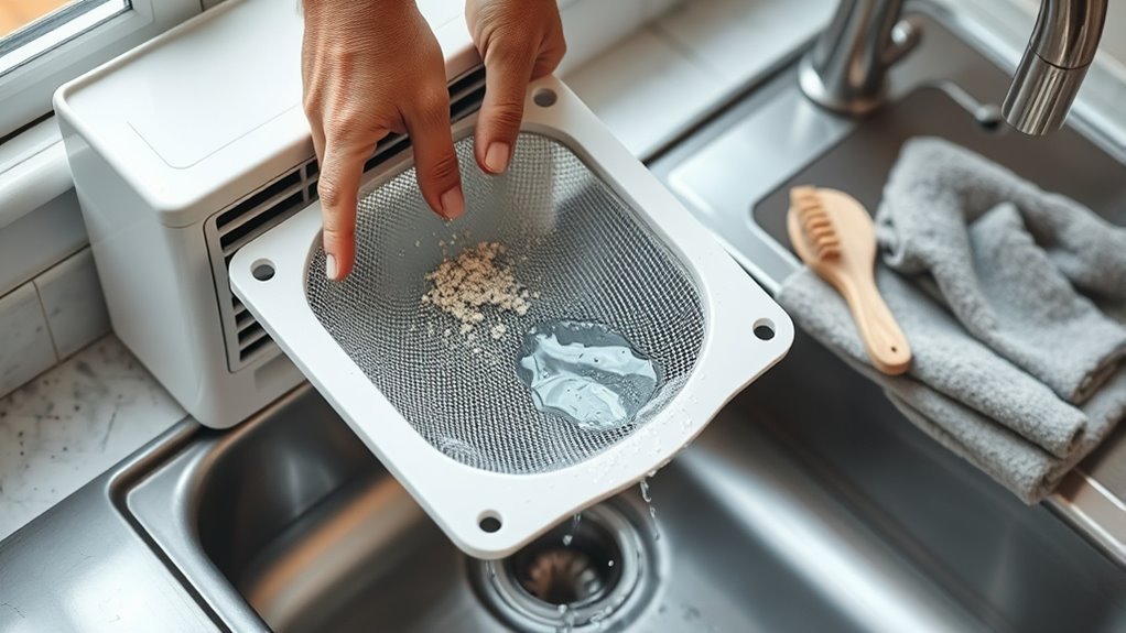 clean dehumidifier filter properly