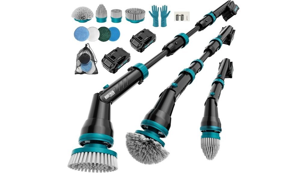 cordless scrubber with brushes