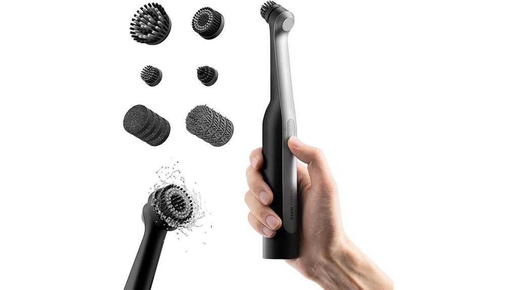 cordless spin scrubber with brushes