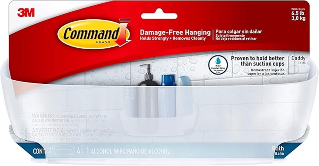 damage free shower organization solution