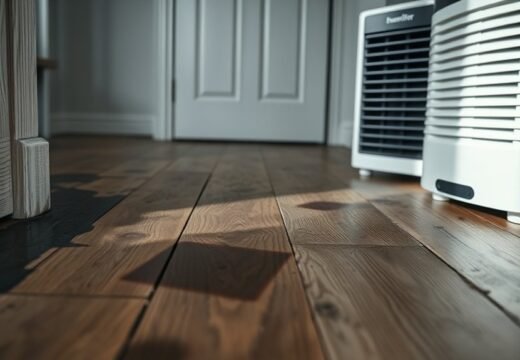 dehumidifier extracting floor moisture