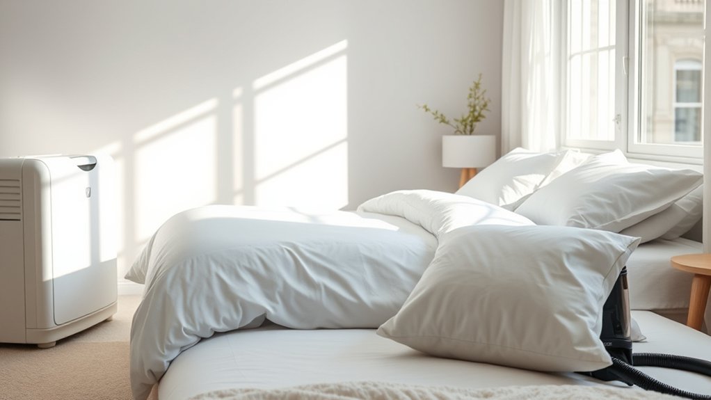 dehumidifier reduces dust mites
