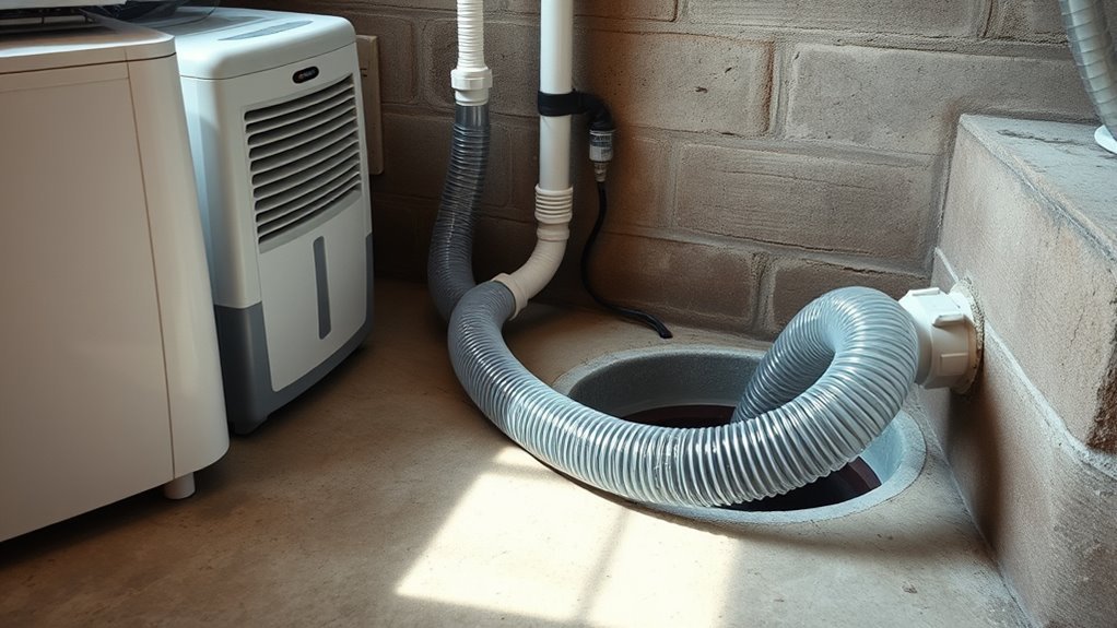 dehumidifier sump pump connection
