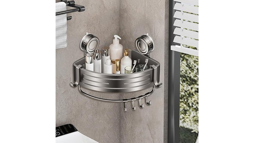 drill free shower storage solution