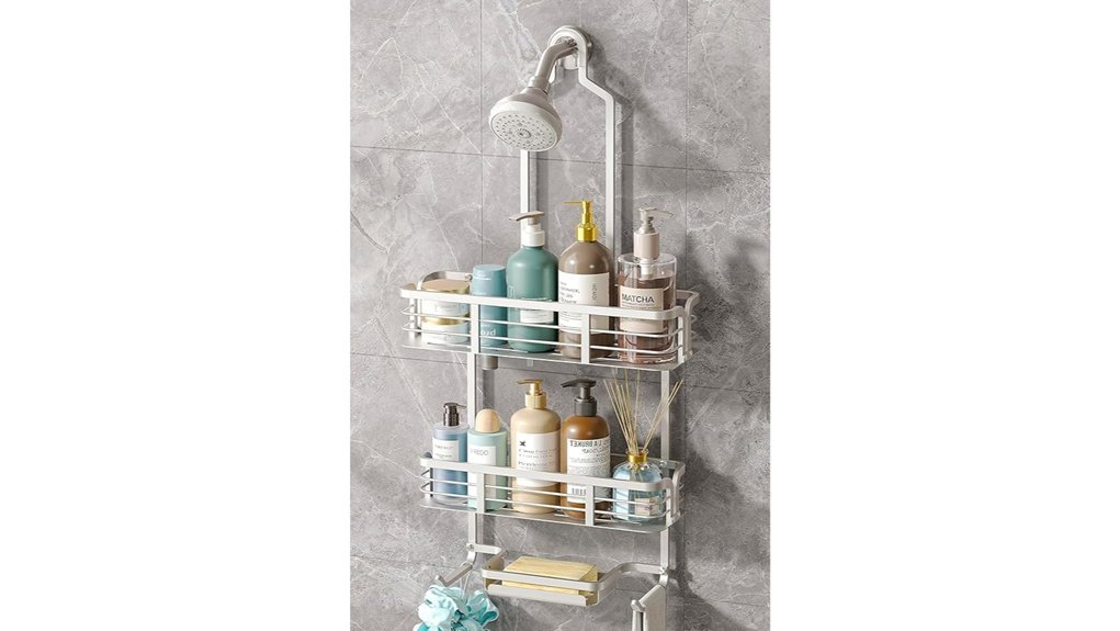 durable aluminum shower organizer