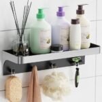 effective adhesive shower storage