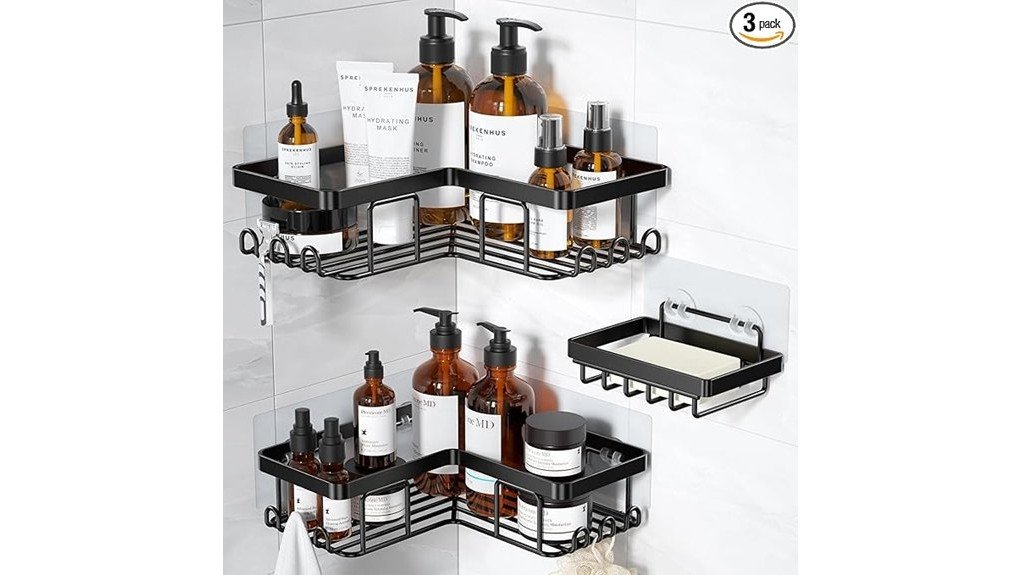 effective corner shower storage