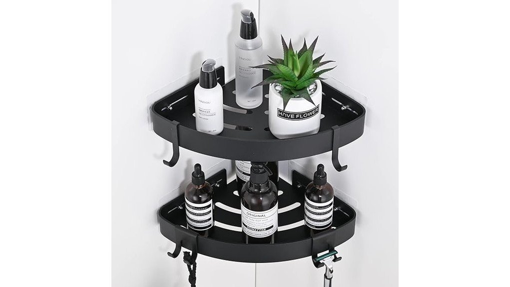 effective corner shower storage
