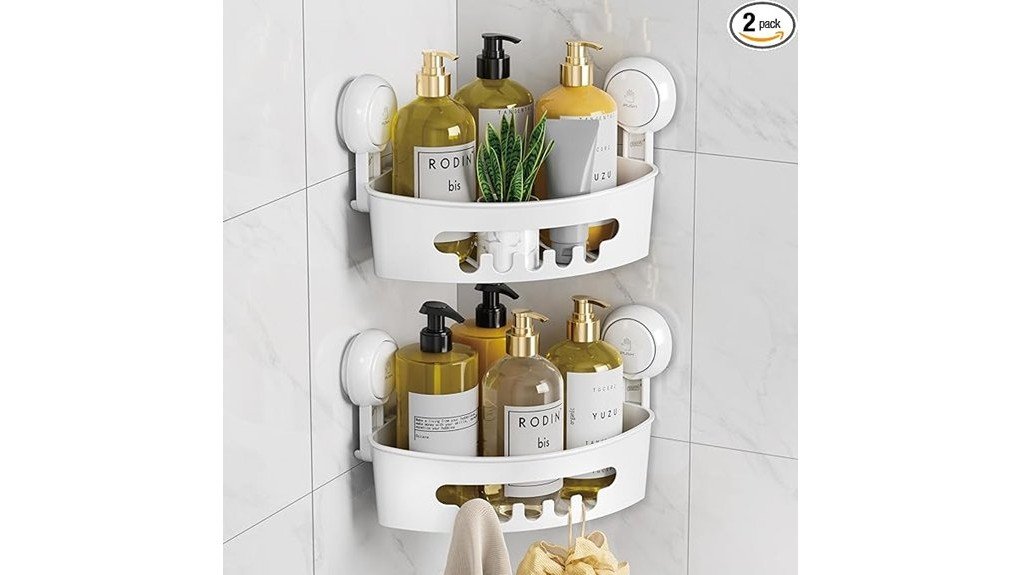 effective corner shower storage