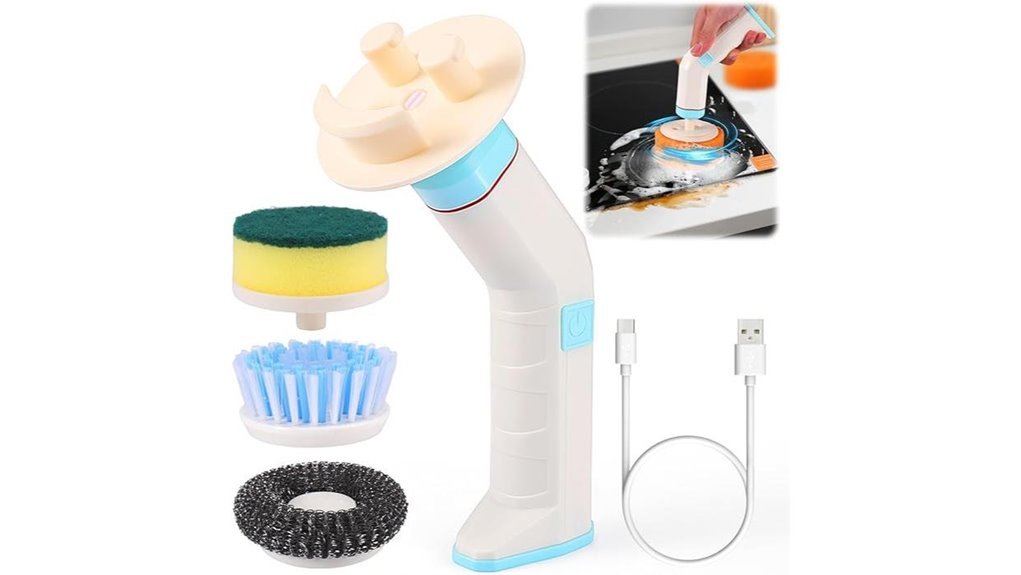 electric scrubber with attachments