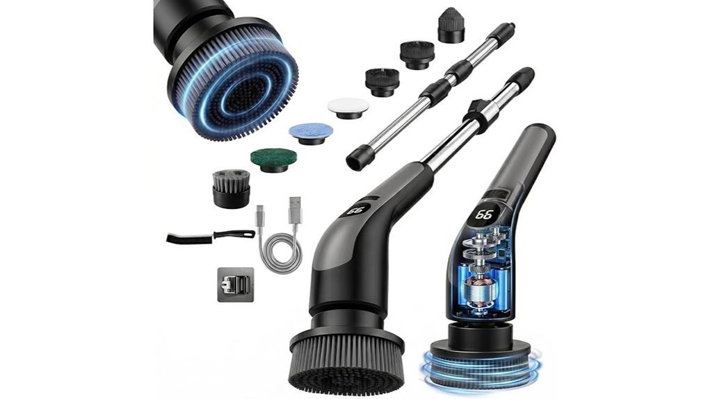 electric spin scrubber display