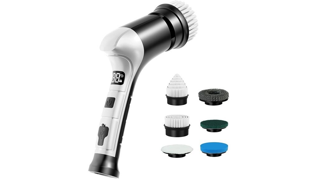 electric spin scrubber replaceable heads three speeds