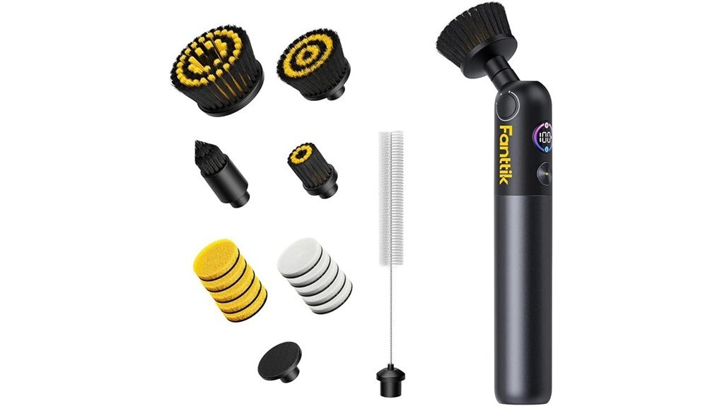 electric spin scrubber with brush heads