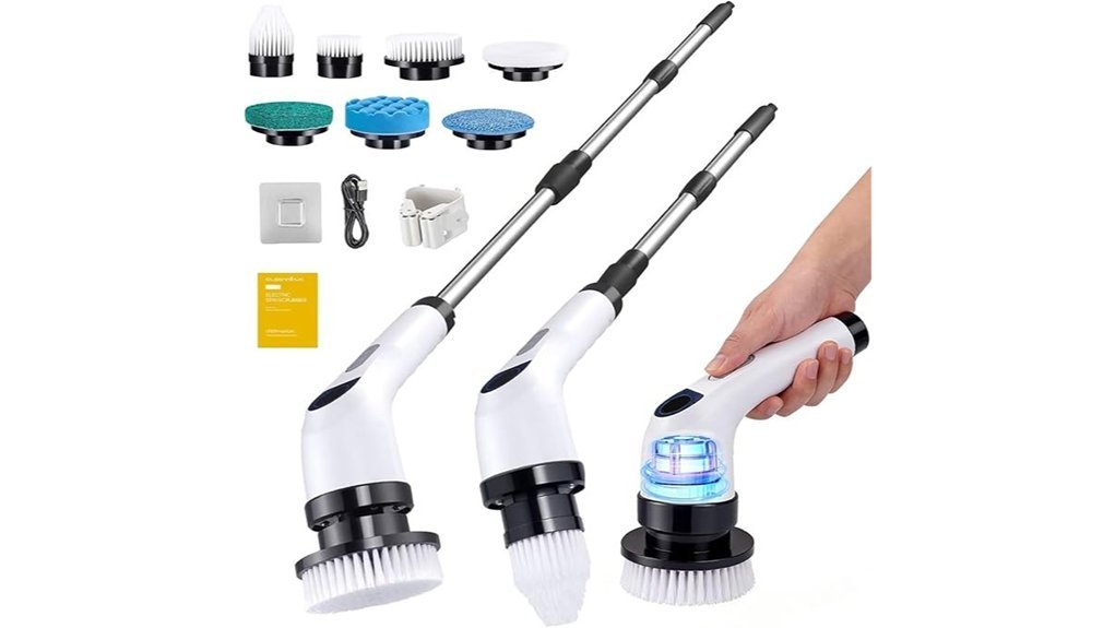 electric spin scrubber with replaceable heads