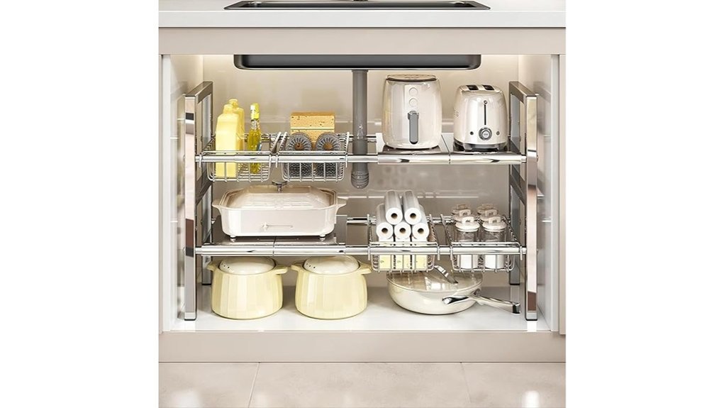 expandable stainless steel organizer