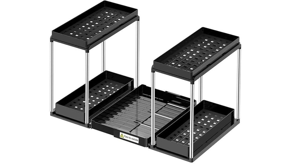 expandable under sink organizer