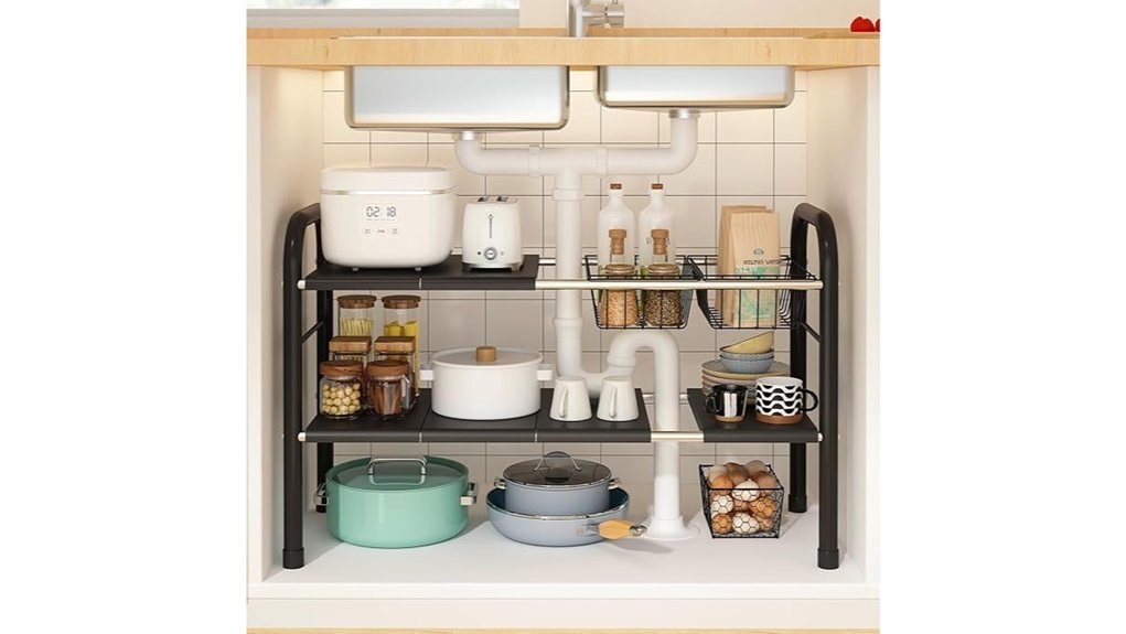 expandable under sink organizer