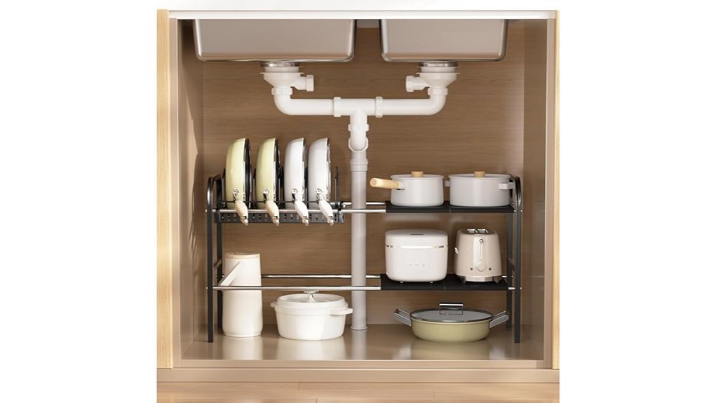 expandable under sink organizer