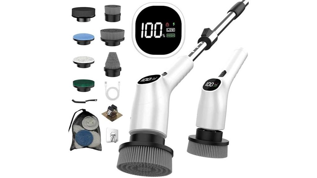 extendable handle spin scrubber