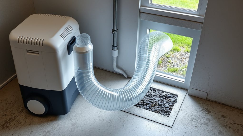 external dehumidifier drain setup
