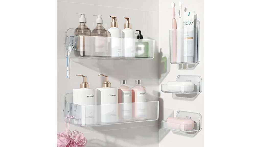 five pack shower shelf set
