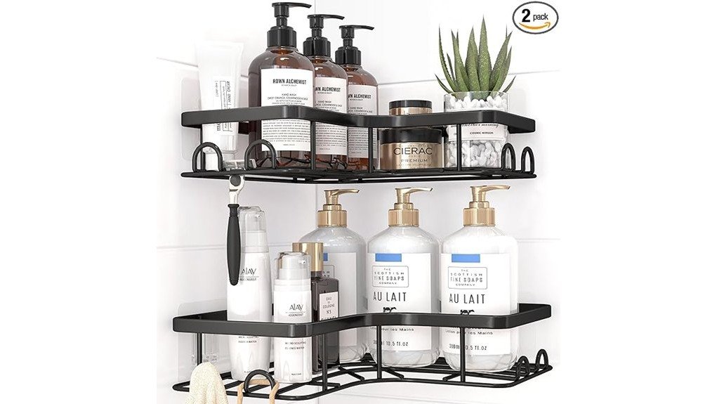functional corner shower storage
